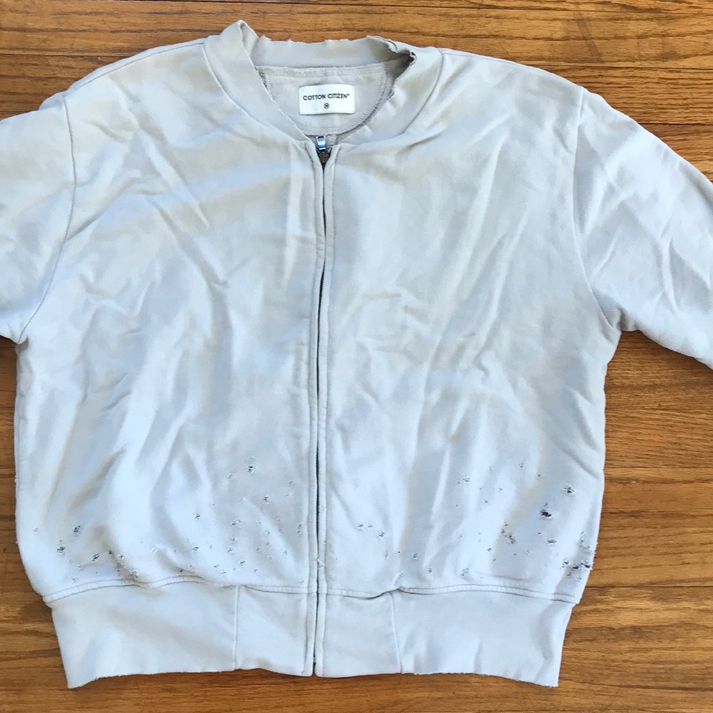 Cotton citizen distressed bomber jacket
